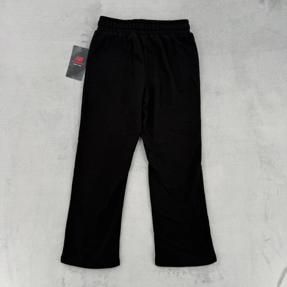 New Balance Kids‎ Black Fleece Joggers Holographic Logo Pants Girls Size M 10/12
